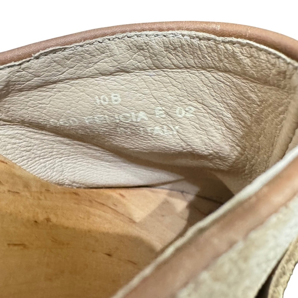 Coach Felicia Suede Wood Mule Clogs Made in Italy Gold Tan Size 10 - Picture 14 of 14